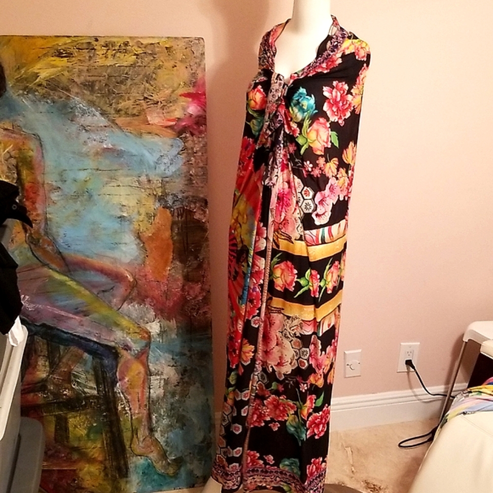 CAMILLA PAINTED LAND LONG SORONG CONVERTS DRESS COLLECTIBLE unicorn 🦄 CAPE ALSO - Picture 5 of 17